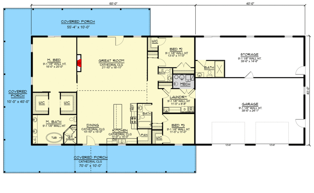 2400 Square Foot One-story Barndominium-style Home Plan [Plan 135177GRA ...